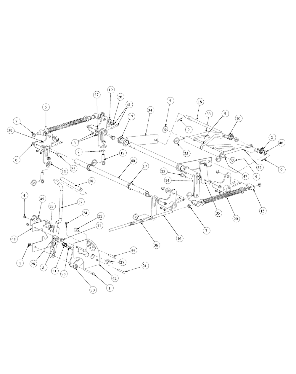 Lift Assembly Diagram and Parts List for M54-HN 53CB5ETW750-24HP-OHV Cub Cadet Lawn Tractor